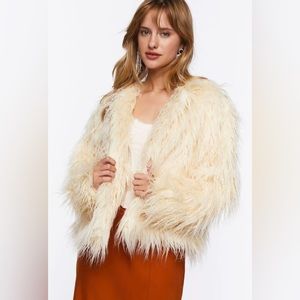 Faux Fur Open-Front Coat